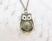 Brass Owl Necklace - The ORIGINAL Tree of Life STEAMPUNK OWL Necklace  - Jewelry by BirdzNbeez -  Wedding Birthday Bridesmaids Gift