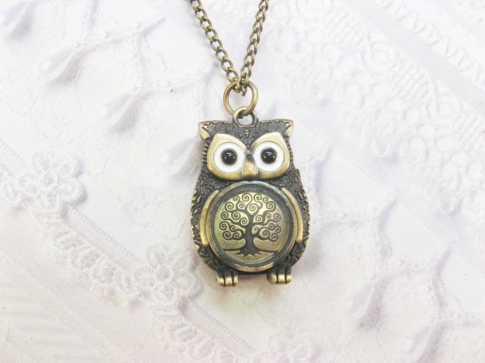 Brass Owl Necklace - The ORIGINAL Tree of Life STEAMPUNK OWL Necklace  - Jewelry by BirdzNbeez -  Wedding Birthday Bridesmaids Gift