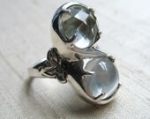 Marchesa Ring- Green Moonstone, Green Amethyst and Sterling