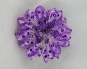 Purple White Dahlia Hair or Anywhere Clip