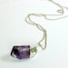 Amethyst Purple Crystal Necklace, Soldered Crystal Pendulum, New Age Gypsy Style Necklace, Spiritual Necklace, Rough Cut Amethyst Stone