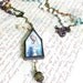 Madonna Rosary Necklace Mary Reliquary Our Blessed Mother Shrine Vintage Bead Chain Religious Assemblage Glass Mary Diorama Jewelry