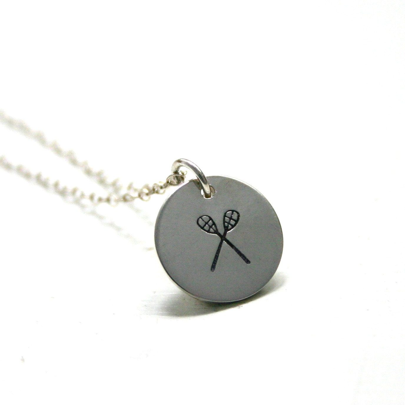 Lacrosse necklace Hand stamped jewelry charm necklace
