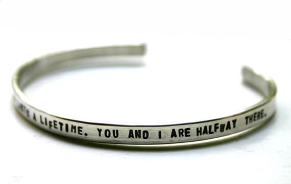 Sterling silver hand stamped cuff - personalized bracelet - true friendship