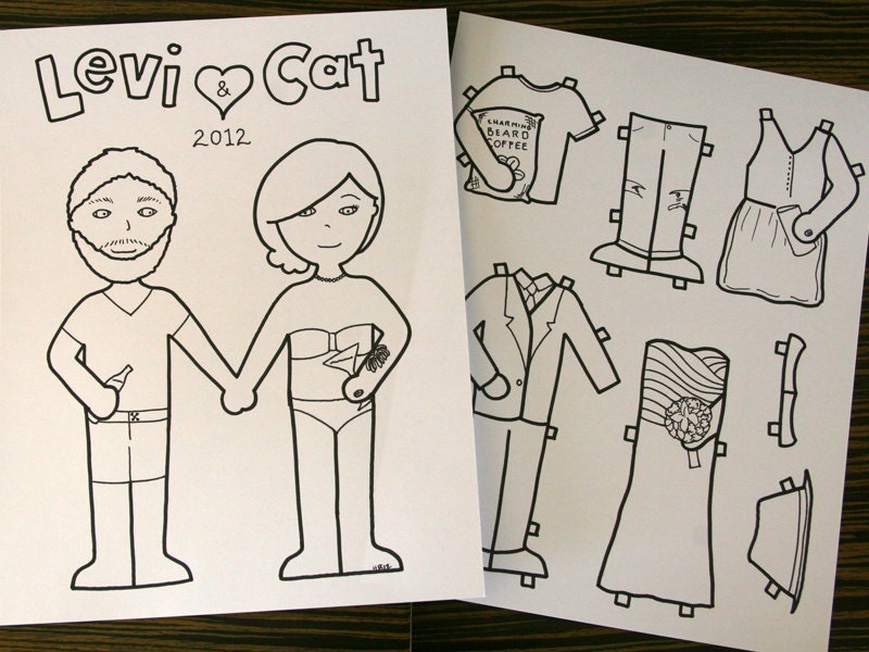 Custom Wedding Paper Dolls