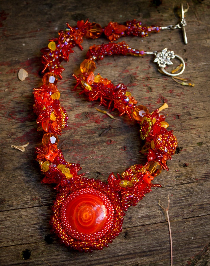 Orange Explosion Garden Necklace