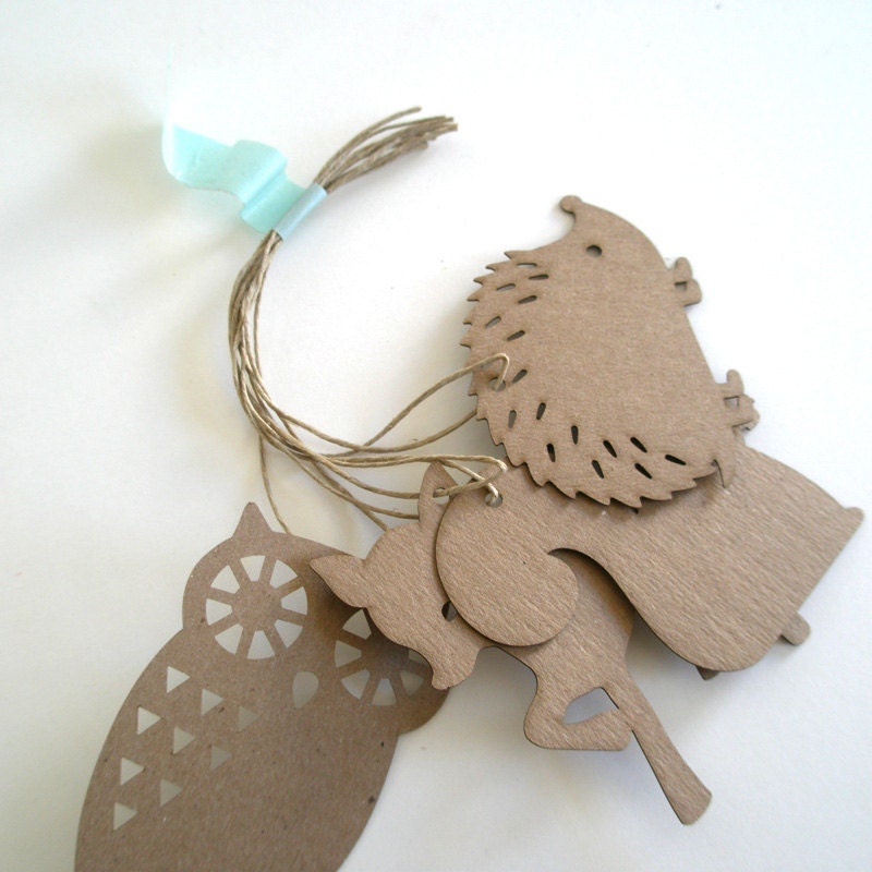 Gift Tags forest friends - Kraft - Set of 4