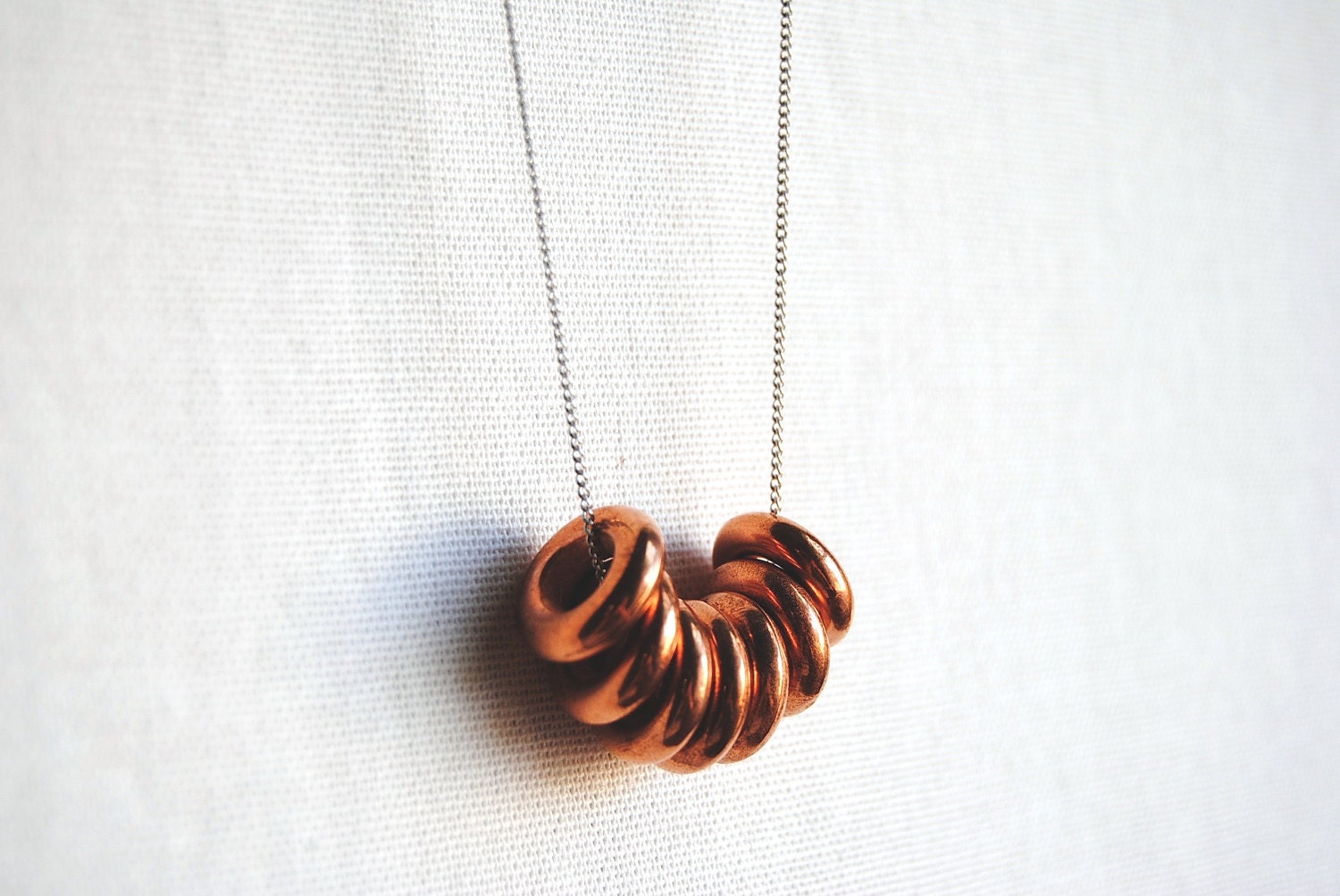 Vintage Donut Beads Necklace - Handmade Jewelry - Free Shipping in the US - Summer Fashion