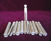 12 Round Clothes Pins for Doll Making, Unfinished Hardwood