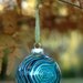 Peacock Feather Glass Ornament--Large Ornament Hand Painted in your choice of Gold or Silver Accents