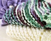 Cotton Cloths - Lovely Lavender Mint  - Hand Knit Wash Cloths and Dish Cloths - 100 Percent Cotton