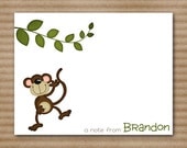 Monkey Note Cards / Personalized (set of 8)