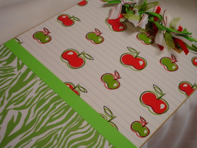 TEACHER CLIPBOARD Apples and Zebra Personalized FREE