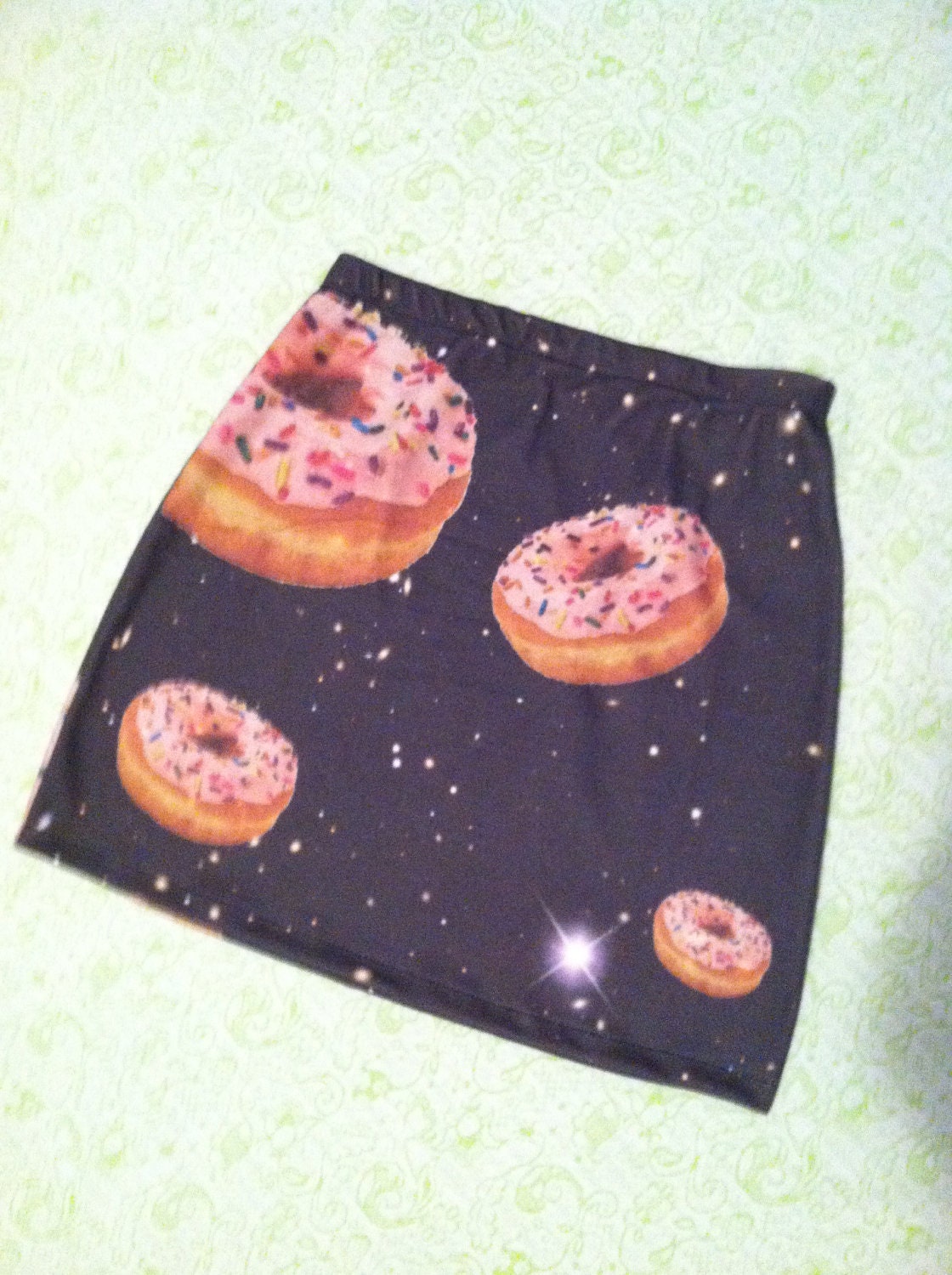 Galaxy donuts bodycon skirt