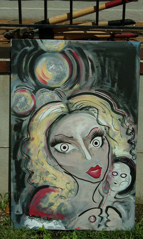 Miles DeNiro as psycho housewife with psycho baby at the Disco