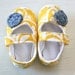 maryjane baby girl shoes toddler newborn velcro strap booties Yellow White Navy Flower slippers SWAG shower gift