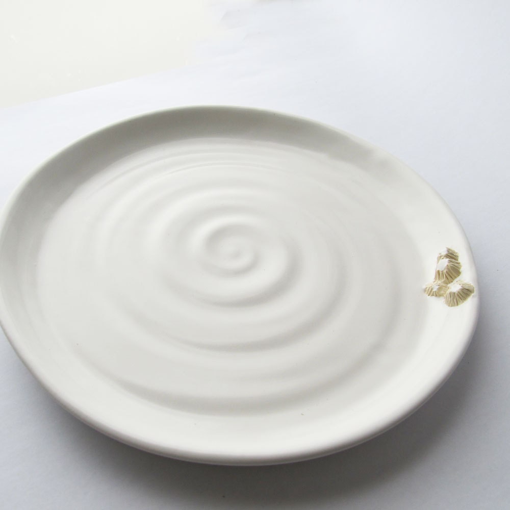 Plate in White with Barnacle