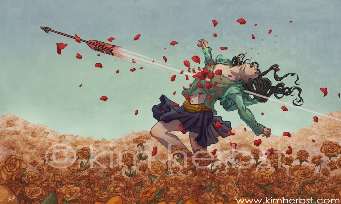 Shot Through The Heart - Valentine's Day signed/numbered limited edition giclee print