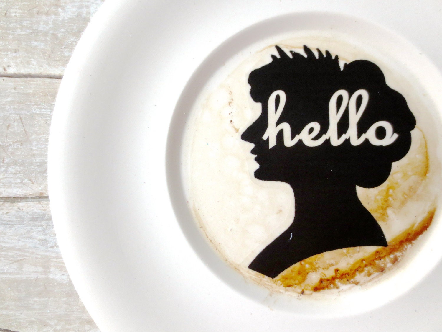 Hello Sign // Modern Word // Urban Industrial Decor // Vintage Silhouette // Neutral Natural Decor // Eco Friendly Home