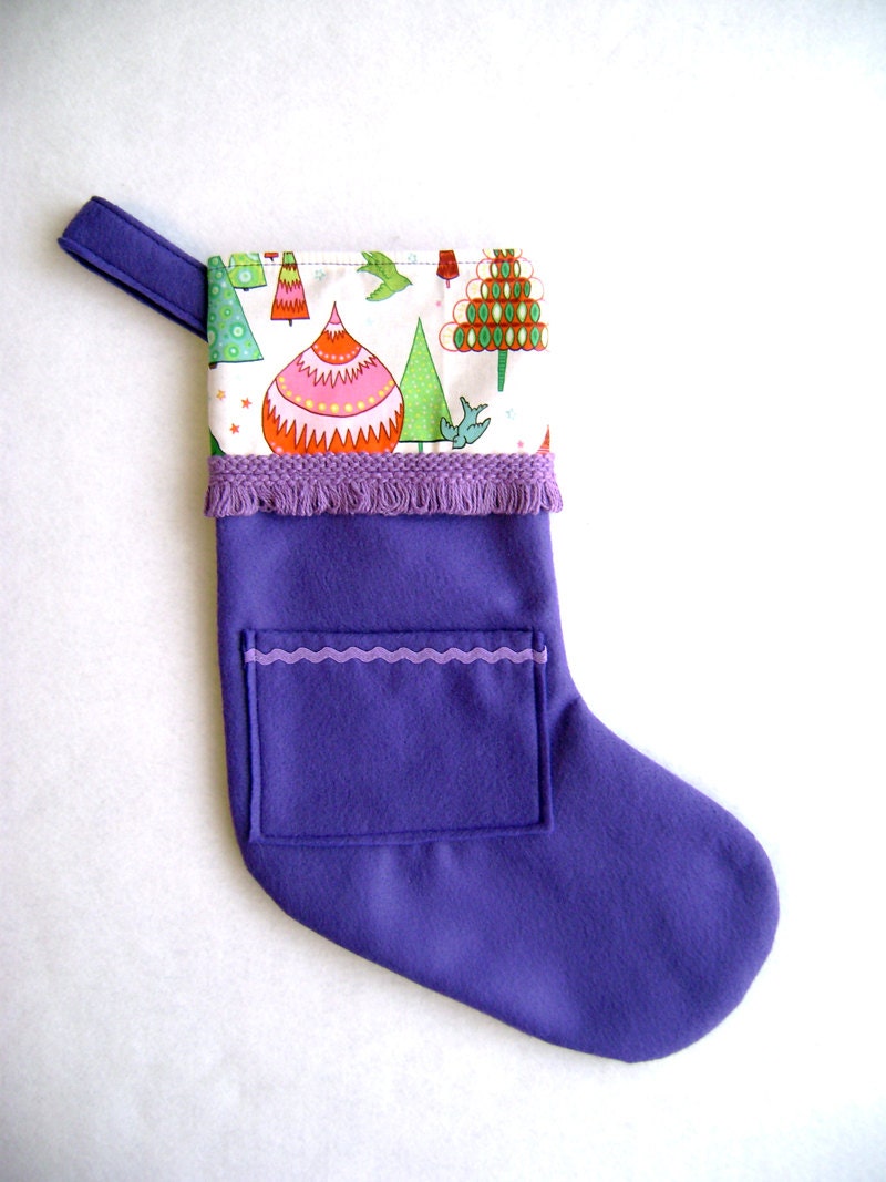 Felt Holiday Stocking - Pick Your Own Pocket Peeper -  Crazy Christmas