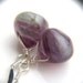 Rainbow Fluorite Drop Earrings . Wire Wrap Earrings . Sterling Silver . Natural Gemstone . Purple Earrings - Chakra Collection NEW