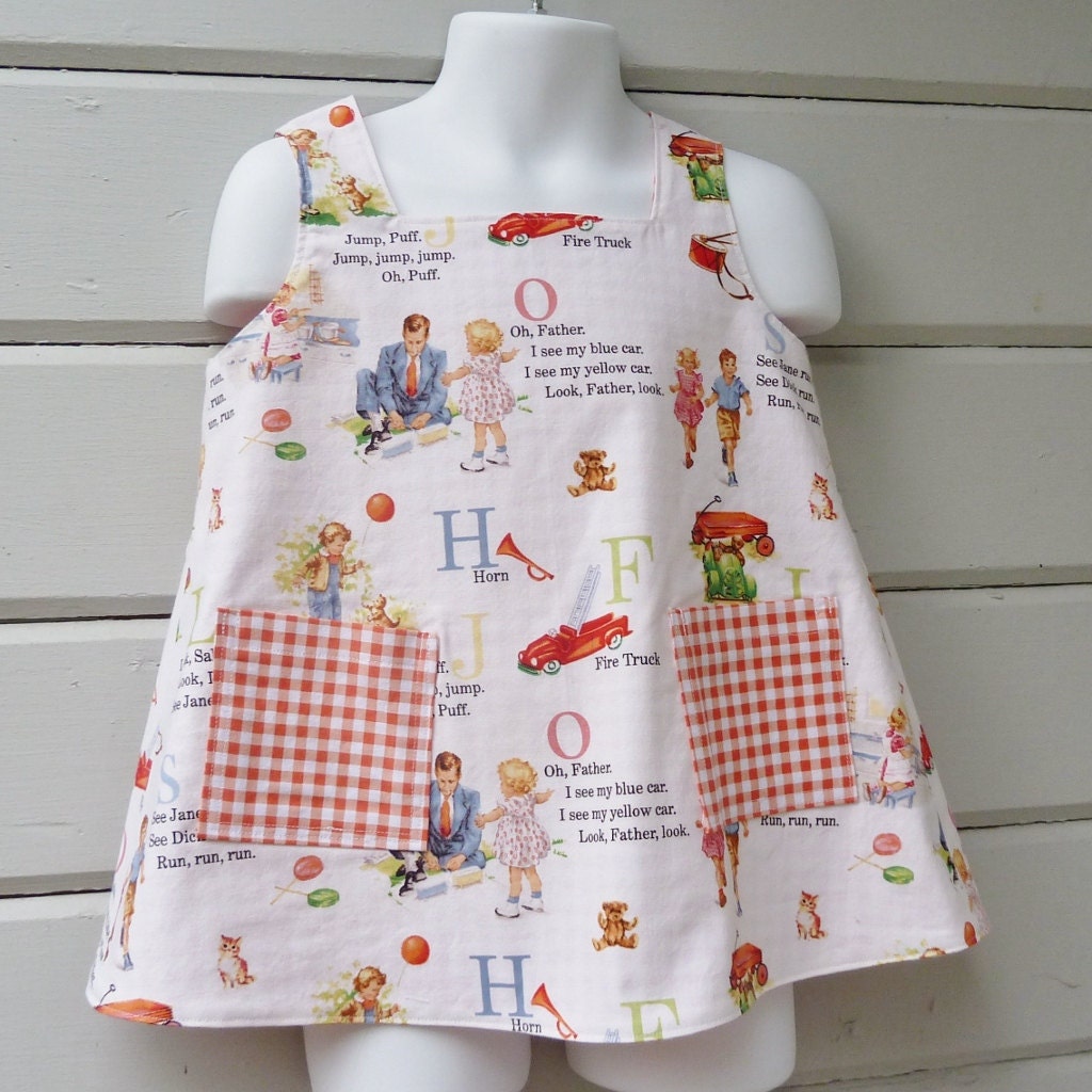 Special Custom Order for CathieHooks Vintage Style Reversible Smock Size 3T