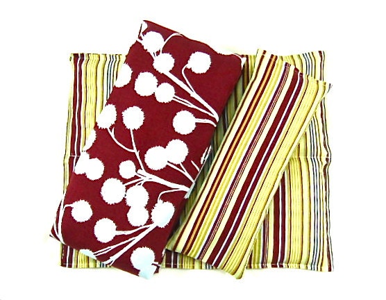 Aromatherapy: Neck Wrap, Back Relief Heat Pack,  Eye Pillow Hot Cold Therapy Organic,Microwaveable, Natural Heat Pad, Gift Set, Stripes