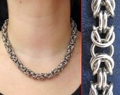 Necklace - Stainless Steel Byzantine Weave - Chainmaille