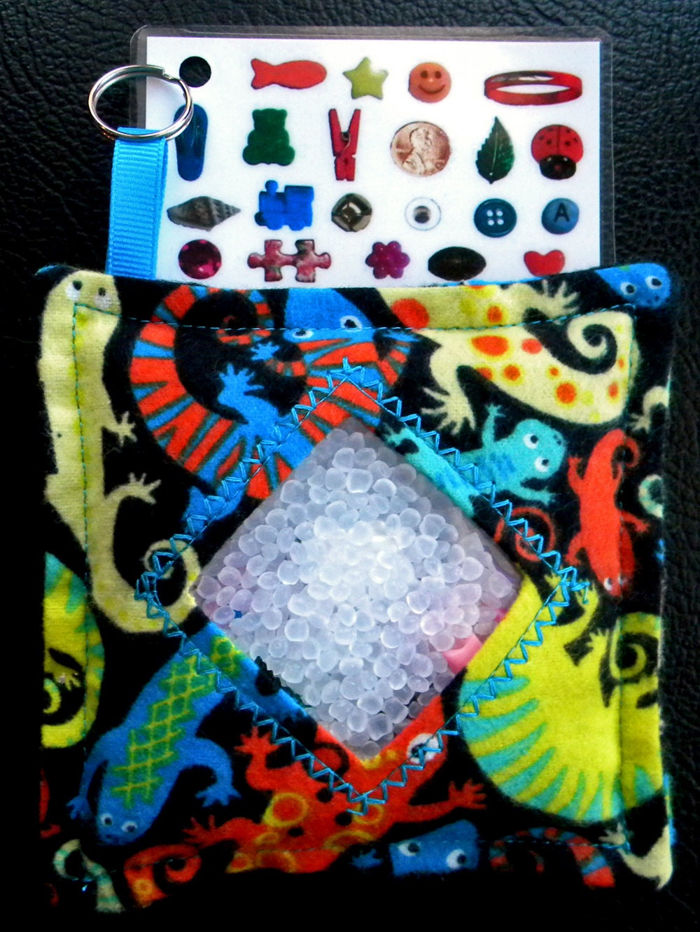 I Spy Bag - Mini with Sewn Word List and Detachable Picture/Word List- Leaping Lizards