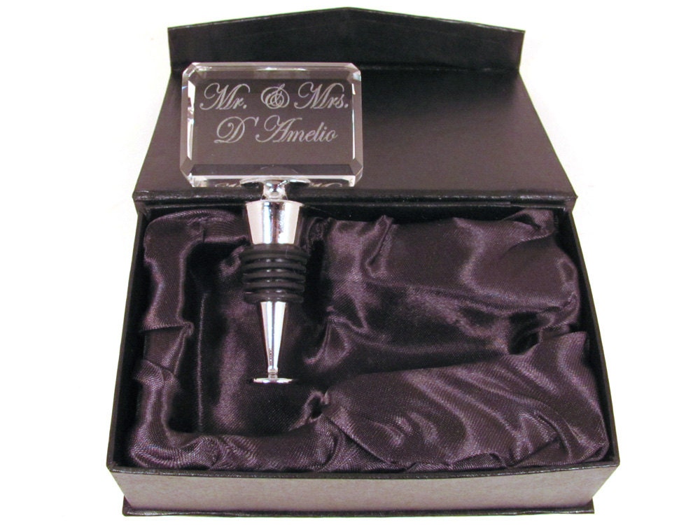 Custom Personalized Wine Bottle Stopper Engraved Crystal