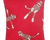 MINI -  Kids Hot Cold Pack  -  Flaxseed Only -  Sock Monkey Flannel Fabric