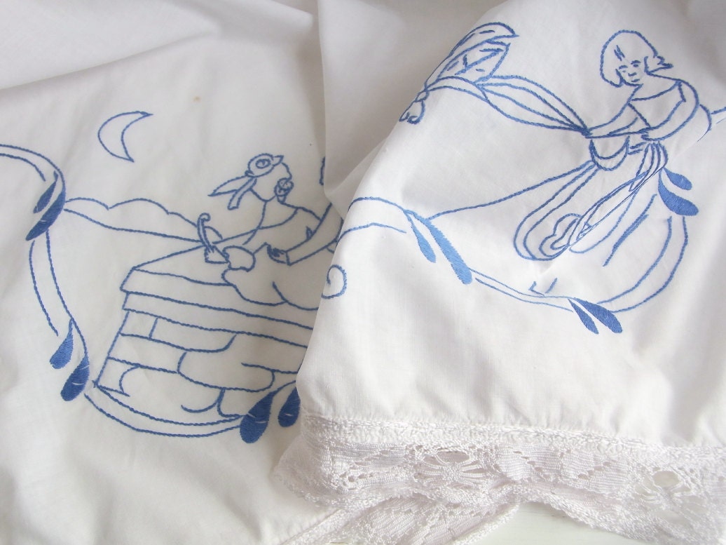 Vintage Table Cloth with H.C.Andersen embroidery