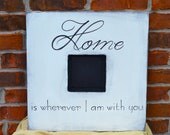 Wood Picture Frames with Quotes, Hand Painted,16 x 16 inch, Ivory with black distressing