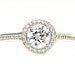14K Moissanite Engagement Ring Round Diamond Halo Moissanite Ring Conflict Free Diamond Alternative Custom Bridal Jewelry