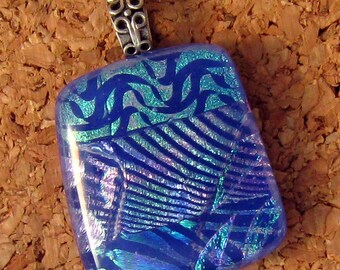 Purple Dichroic Pendant, Fused Glass Pendant, Dichroic Jewelry, Fused Glass Jewelry