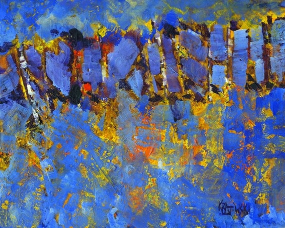 Pathways Abstract Original Acrylic Painting 8x10