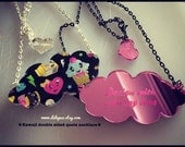 KAWAII DOUBLE CLOUD name necklace laser cut