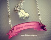 RIBBON ENGRAVED name necklace laser cut