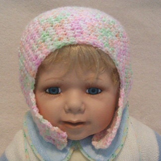 Baby Hats Pink and Pastel Small Infant thru 24 months Warm Winter