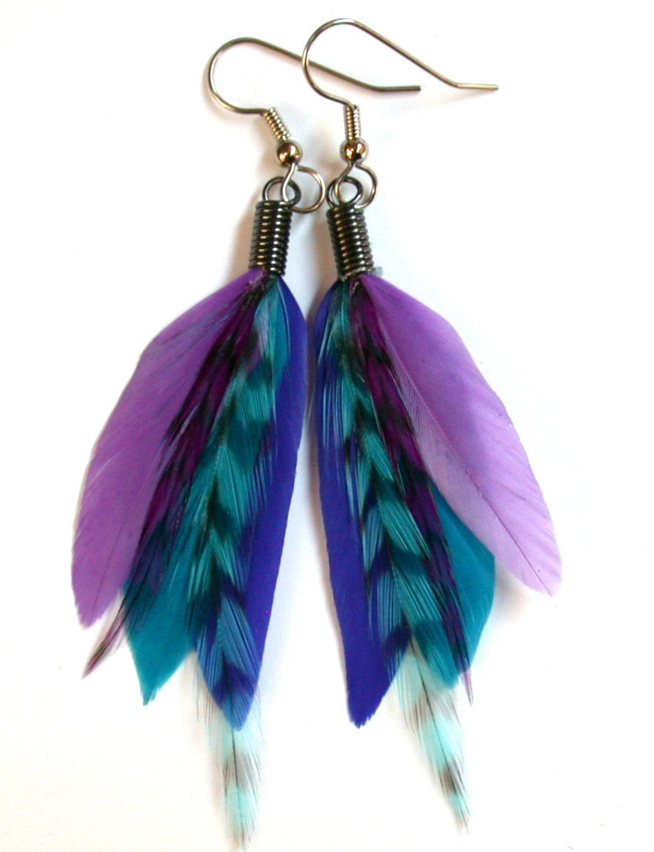 Lapis Feather Earrings- Beautiful Colors and Ready to Ship