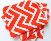 FREE OFFER Reusable ORGANIC Cloth Napkins - Set of 4- Cloud 9 - Zigzag - Coral