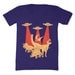 Dinosaurs vs Aliens - Unisex V-neck T-shirt Awesome Funny Flying Saucer UFO Geek Battle  SciFi Retro Tee Shirt Cool Tshirt Vneck Tri Indigo