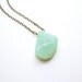 Minimalist MInt Druzy Stone Necklace - Antiqued Brass Chain