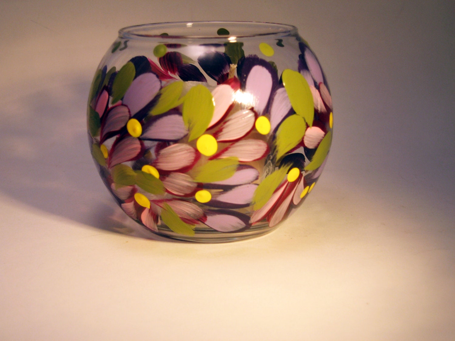 Votive Holder Hand Painted