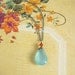 Aqua Blue Chalcedony Necklace, Gemstone Carnelian Necklace, Oxidized Sterling Silver