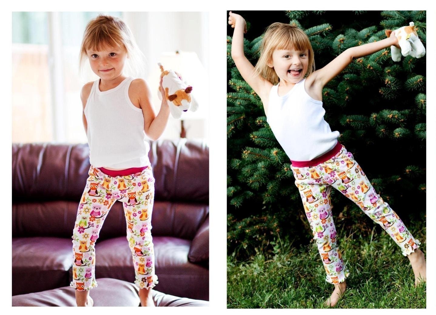 Whimsy Couture Sewing Tutorial Pattern PDF -- Knit Leggings -- 6m through 12 years Instant