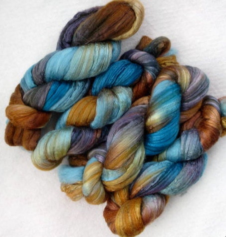Handpainted Roving -- Merino Wool and Silk