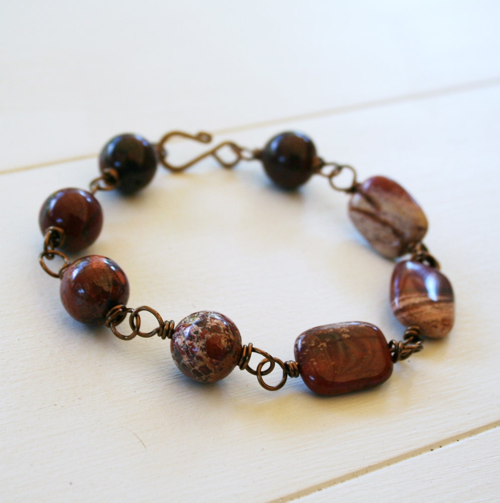 Delancey Bracelet - Red Brecciated Jasper
