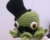 Ironic Steampunk Hipster Octopus Crochet Fascinator Headband