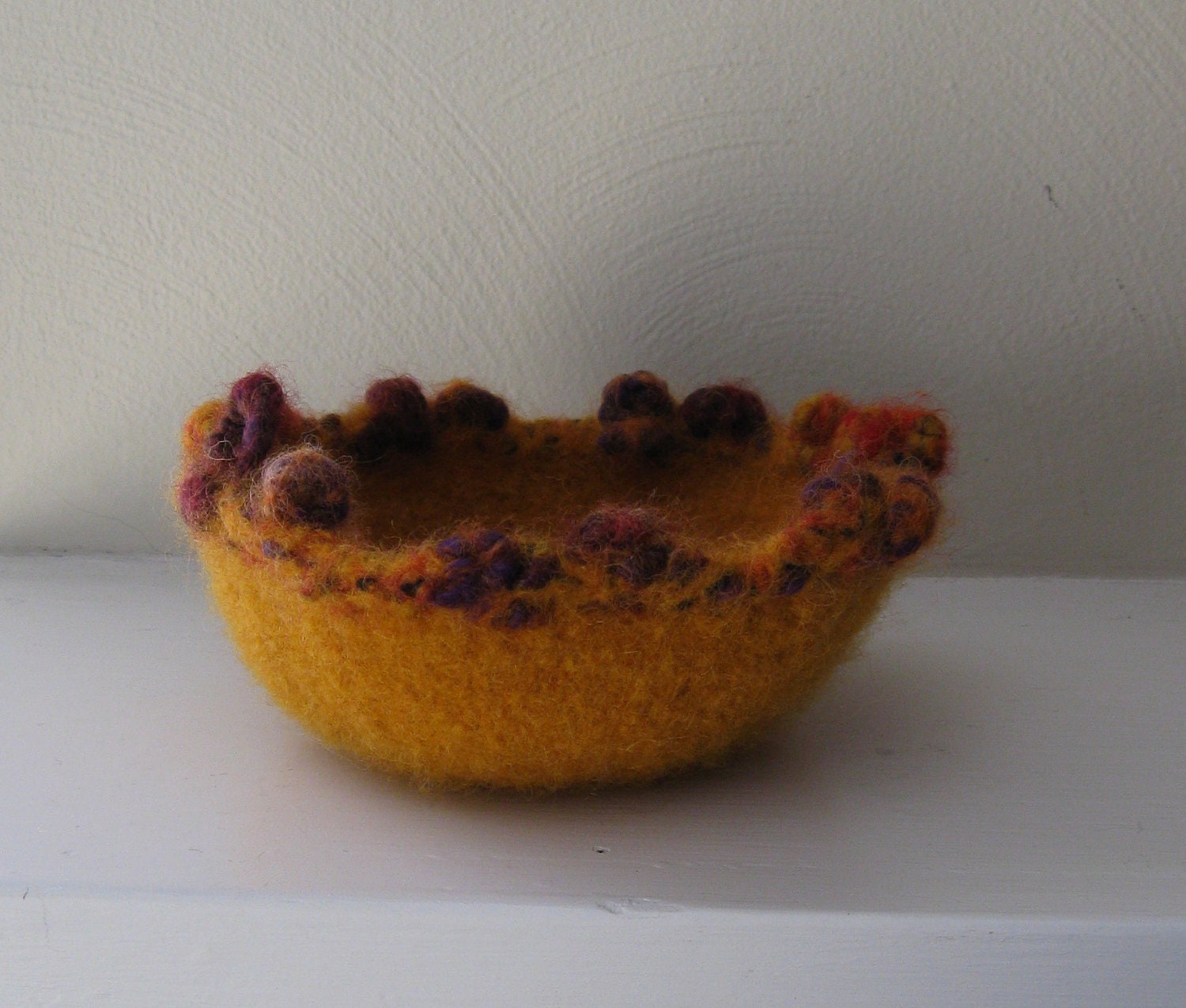 Felted Bowl in Sunburst - OOAK - In Stock - Ready to Ship